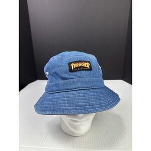 Thrasher Magazine Denim Logo Bucket Brim Hat Cotton Skateboard M/L